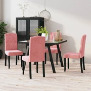 vidaXL Eetkamerstoelen 4 st fluweel roze