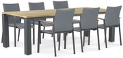 Tuinset 6 personen 240 cm Aluminium/textileen Grijs Lifestyle Garden Furniture Brandon/Riviera
