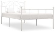 vidaXL Bedframe metaal wit 90x200 cm