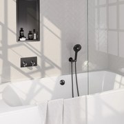 Brauer Gunmetal Edition thermostatische inbouw badkraan met badvulcombinatie en 3 standen handdouche set 4 gunmetal geborsteld PVD