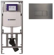 Geberit Inbouwreservoir - UP320 - QeramiQ metal bedieningsplaat - dualflush - rechthoekige knoppen - metaal gunmetal SW706199 0701131