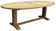 Ellips dining tuintafel 280x130xH77 cm teak 12x12 poot