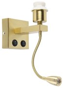 Moderne wandlamp messing met flexarm - Brescia Combi