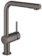 GROHE Minta Keukenkraan - hoog - uittrekbare l uitloop - 2 straalsoorten - hard graphite glans 30274A00