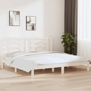 vidaXL Bedframe massief grenenhout wit 200x200 cm