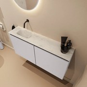 Mondiaz Ture DLux toiletmeubel 100cm cale met wastafel opalo links zonder kraangat