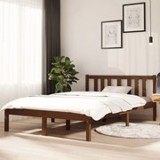 vidaXL Bedframe massief hout honingbruin 120x190 cm 4FT Small Double