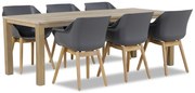 Tuinset 6 personen 220 cm Kunststof Grijs Hartman Sophie