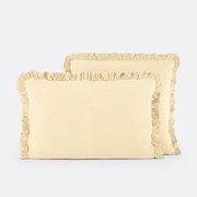 Effen kussensloop in tetra, met volant, Kumla