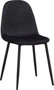 Set 4 Teok Black Fluwelen Stoelen