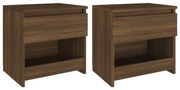 vidaXL Nachtkastjes 2 st 40x30x39 cm bewerkt hout bruineikenkleurig