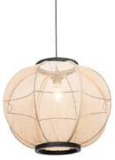 Oosterse hanglamp bruin stof 48 cm - RobOosters E27 rond Binnenverlichting Lamp