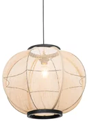 Oosterse hanglamp bruin stof 48 cm - RobOosters E27 rond Binnenverlichting Lamp