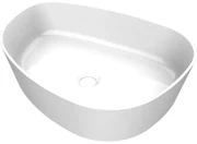 Arcqua Rocker waskom - 50x37x13cm - opbouw - rechts - organisch - cast marble wit glans WAS102200