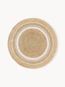 Rond juten vloerkleed Clover, handgemaakt