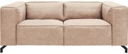 Goossens Bank Calvin beige, micro leer, 2-zits, modern design
