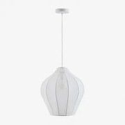 Belisa Plafondlamp Van Metaal En Stof Wit & Ø40 Cm - Sklum