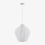Belisa Plafondlamp Van Metaal En Stof Wit & Ø40 Cm - Sklum