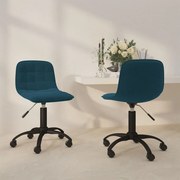 vidaXL Eetkamerstoelen draaibaar 2 st fluweel blauw