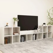 vidaXL 5-delige Tv-meubelset spaanplaat hoogglans wit