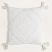 Vierkant Kussen 45x45 Cm Van Katoen Sowyer Wit - Sklum