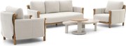 + 15% kassakorting | Stoel-bank loungeset Bellagio | 5 personen | Loungeset Beige | Aluminium | Kees Smit Tuinmeubelen