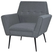 vidaXL Fauteuil staal en stof lichtgrijs