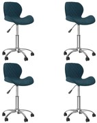 vidaXL Eetkamerstoelen draaibaar 4 st fluweel blauw