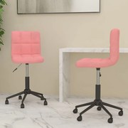 vidaXL Eetkamerstoelen draaibaar 2 st fluweel roze