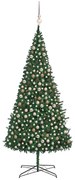 vidaXL Kunstkerstboom met LED's en kerstballen 400 cm groen