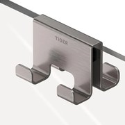 Tiger Caddy Handdoekhaak - voor glaswand - 6-8mm - dubbel RVS geborsteld 800295