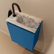 Mondiaz Ture DLux toiletmeubel 40cm jeans met wastafel glace rechts met kraangat