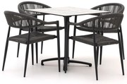 Manifesto Belpasso/Canzo 80cm dining tuinset 5-delig stapelbaar inklapbaar