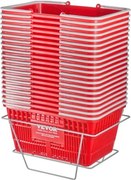 VEVOR Boodschappenmand, 20-pack, 21L stevige kunststof boodschappenmand met handvat en standaard, 16,5 x 11,8 x 8,27 inch, draagbare boodschappenmand voor grote hoeveelheden