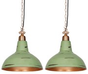 Set van 2 vintage hanglampen koper - Goliath large Industriele / Industrie / Industrial, Retro, Art Deco E27 rond Binnenverlichting Lamp