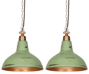 Set van 2 vintage hanglampen koper - Goliath large Industriele / Industrie / Industrial, Retro, Art Deco E27 rond Binnenverlichting Lamp