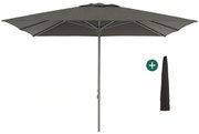 + 10% kassakorting | Parasol Shadowline Cuba | Inclusief hoes | Vierkant | 350x350cm | Met katrol | Zwart | Kees Smit Tuinmeubelen