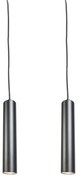 Set van 2 Design hanglampen zwart - Tuba small Design, Industriele / Industrie / Industrial, Modern GU10 cilinder / rond Binnenverlichting Lamp