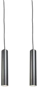 Set van 2 Design hanglampen zwart - Tuba small Design, Industriele / Industrie / Industrial, Modern GU10 cilinder / rond Binnenverlichting Lamp