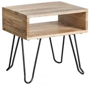 Pack Van 2 Rechthoekige Nachtkastjes 45x35 Cm Van Gerecycled Tital-hout Natuurlijk Hout - Sklum