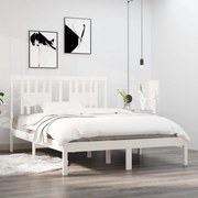 vidaXL Bedframe massief hout wit 120x190 cm 4FT Small Double