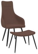 vidaXL Fauteuil met voetenbank stof bruin