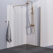 Brauer Gold Season inloopdouche helder glas 110x200 met muurprofiel goud geborsteld