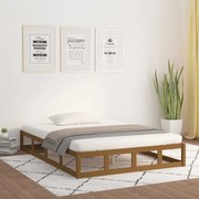 vidaXL Bedframe massief hout honingbruin 140x200 cm