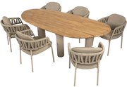 Calma Estate dining tuinset 240x105xH75 cm 7 delig latte teak Taste 4SO