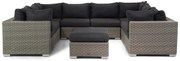 U-Vorm Loungeset 8 personen Wicker Taupe Garden Collections Toronto