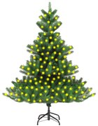 vidaXL Kunstkerstboom Nordmann met LED's 210 cm groen