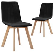 vidaXL Eetkamerstoelen 2 st stof zwart