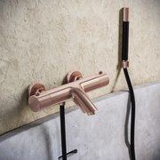 Saniclear Copper Stripes Pro thermostatische opbouw badkraan met handdouche geborsteld koper