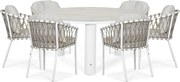 Tuinset Ronde Tuintafel 6 personen 150 cm Rope Wit Lifestyle Garden Furniture Morano/Arancia